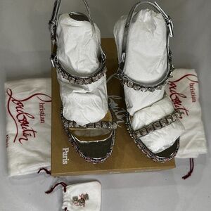 Christian Louboutin 110 Pira Wedge sandal M021 Version Multi/Silver size 42